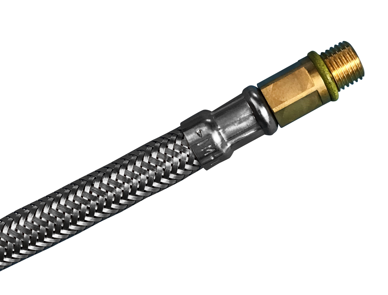 2 Tubi Flessibili Oro M10 X G3/8 - Manguera Nylon Trenzado 40cm Per Grifi E Collegamenti Idraulici